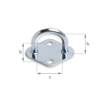 Бортовая скоба оцинкованная h=22.5, b=24 (10.2.20)