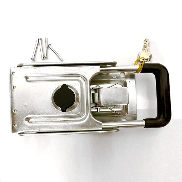 Ручка PUSH оцинкованная с замком — 03004