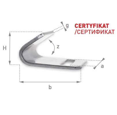 Крюк плоский (H=29мм) 45.00 — 45.01