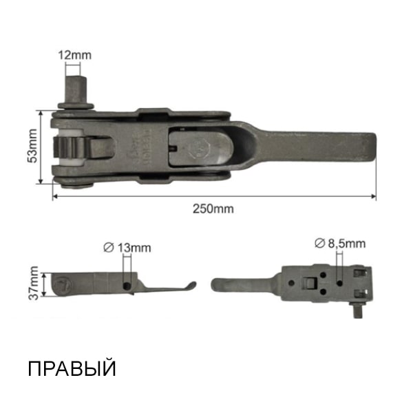 Механизм натяжения тента под квадрат правый PVP BPE.6025