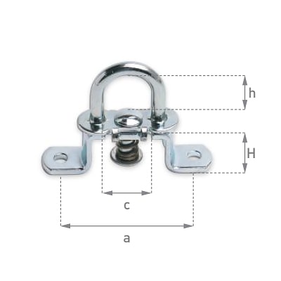 Поворотная скоба оцинкованная h=19, a=51 (19.51)