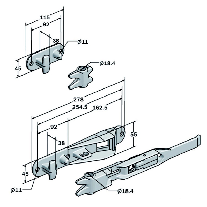 Комплект  штангового запора 18 мм — DM 01052