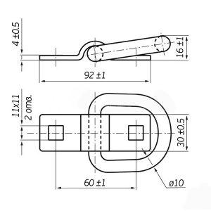Кольцо крепления груза (скоба + кольцо) - L92.2